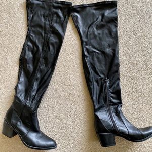 Leila Stone Vegan Leather Over-the-Knee Boots